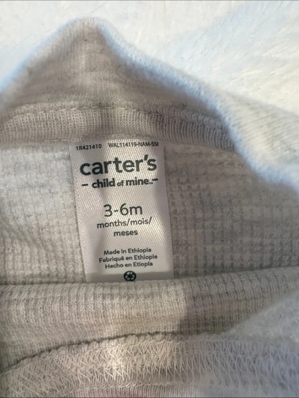 Carter's Gray and Pink Bear Top with Pink Striped Pants Matching Set 3-6 months